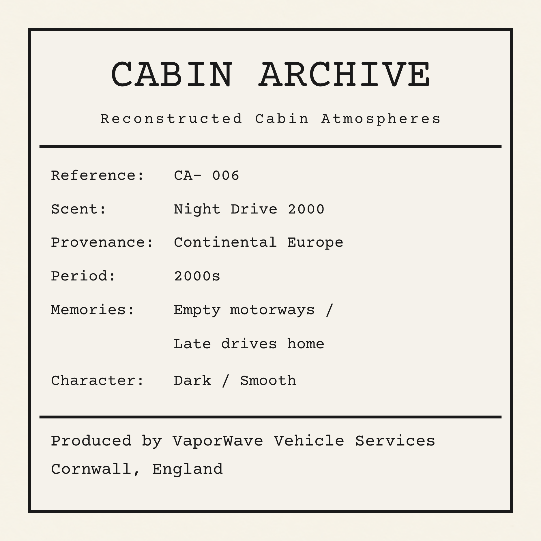 Night Drive 2000 label